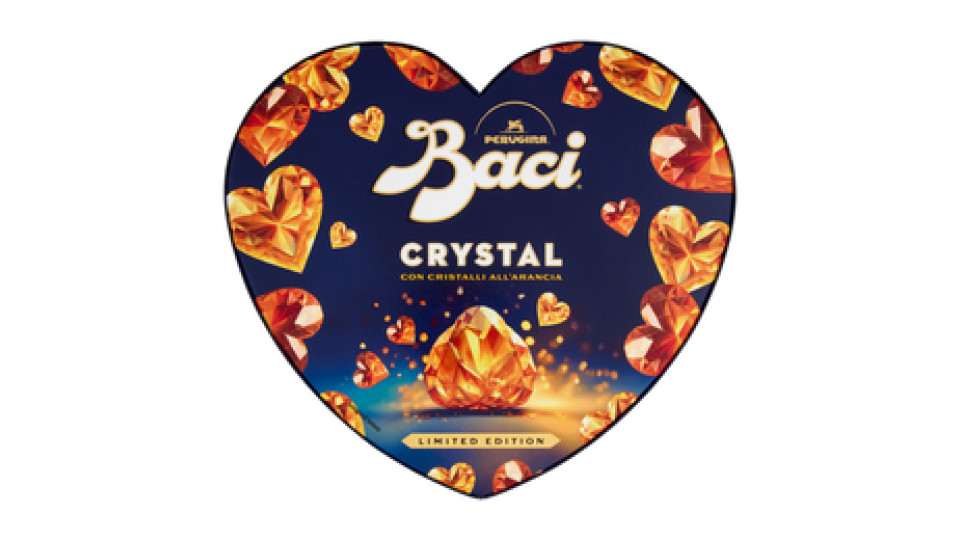 BACI PERUGINA Crystal Cioccolatini Fondenti all'Arancia Scatola Cuore San Valentino 87,5g