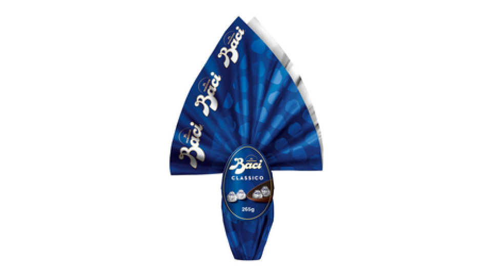 BACI PERUGINA Uovo di Pasqua Cioccolato Fondente 70% con Sorpresa e 4 Cioccolatini 265g