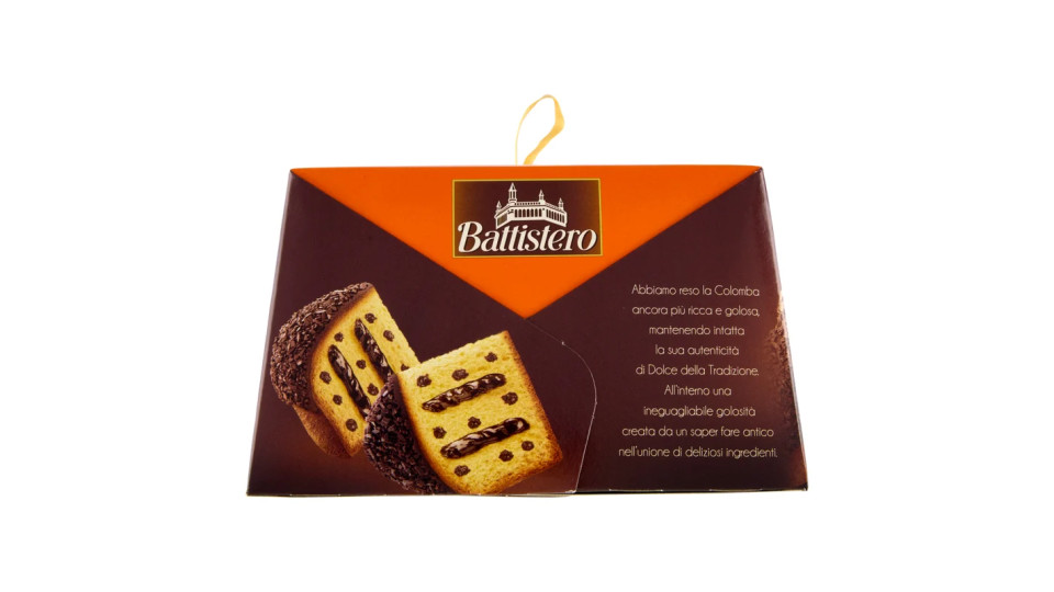 Battistero Colomba Cioccolato con crema al cioccolato, gocce di cioccolato e ricoperta al cacao 750g