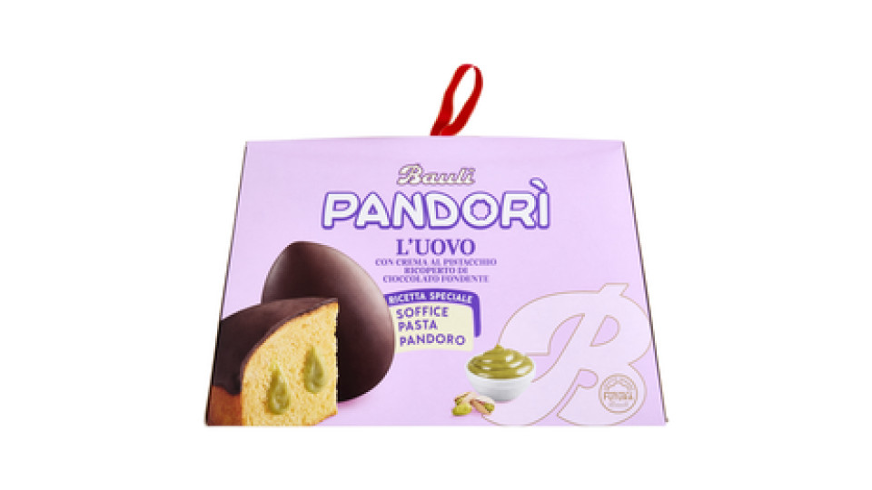 Bauli Pandorì l'Uovo con Crema al Pistacchio Ricoperto di Cioccolato Fondente 620 g