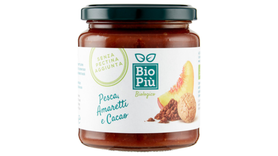 Bio Più Pesca, Amaretti e Cacao 350 g