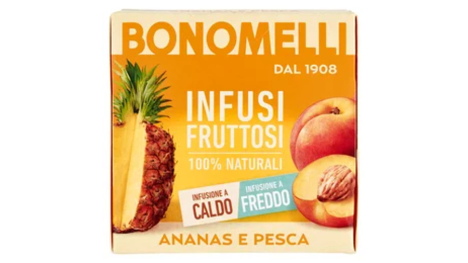 Bonomelli Infusi Fruttosi 100% Naturali Ananas e Pesca 12 Filtri 24 g