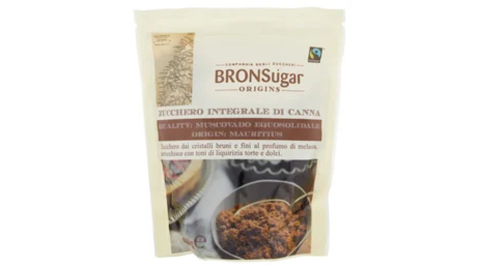 BronSugar Origins Zucchero Integrale di Canna Quality Muscovado Equosolidale Origin Mauritius 400 g