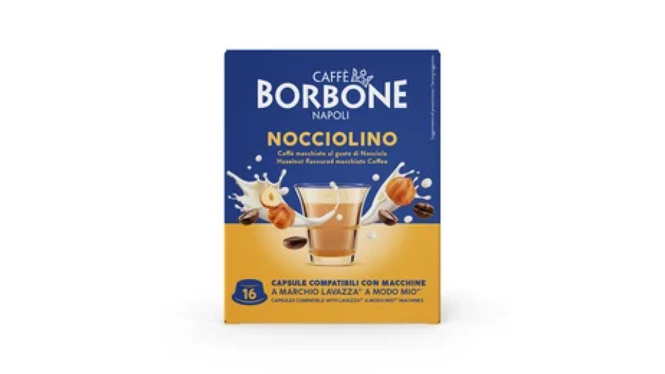 Caffè Borbone Capsule Compatibili Sistema A Modo Mio - Nocciolino - 16 Caps