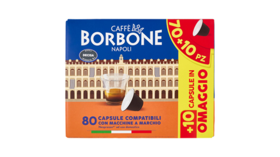 Caffè Borbone Miscela Decisa Capsule Compatibili Nespresso* ad uso domestico 80 x 5 g