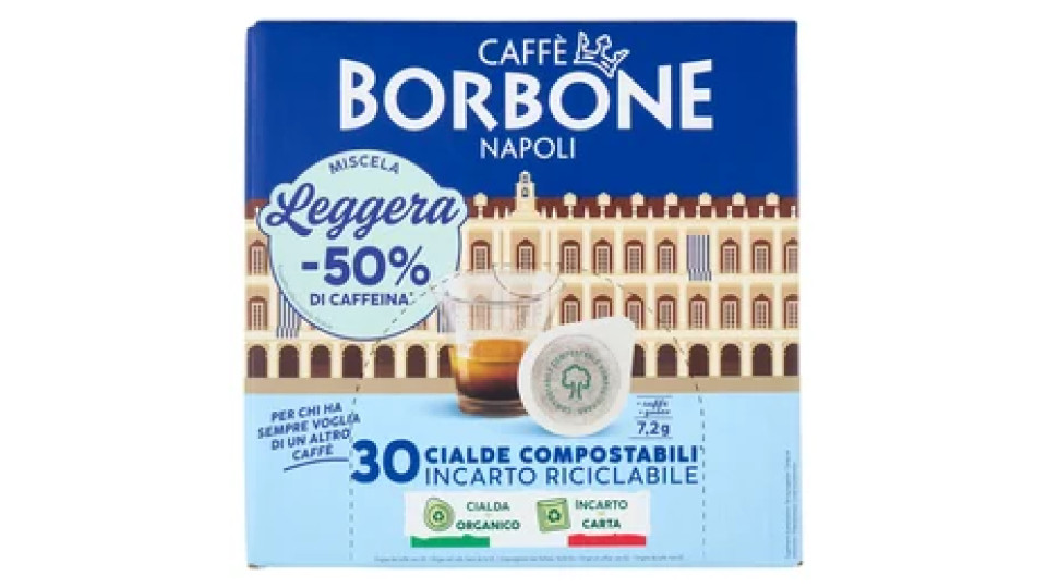 Caffè Borbone Miscela Leggera Cialde Compostabili 30 x 7,2 g
