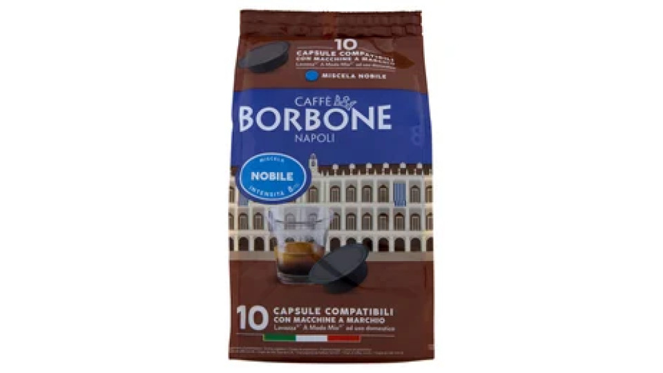 Caffè Borbone Miscela Nobile Capsule Compatibili Lavazza* A modo Mio* ad uso domestico 10 x 7,2 g