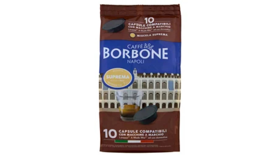Caffè Borbone Miscela Suprema Capsule Compatibili Lavazza* A modo Mio* ad uso domestico 10 x 7,2 g