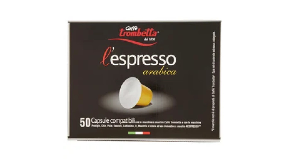 Caffè trombetta l'espresso arabica Capsule 50 pz