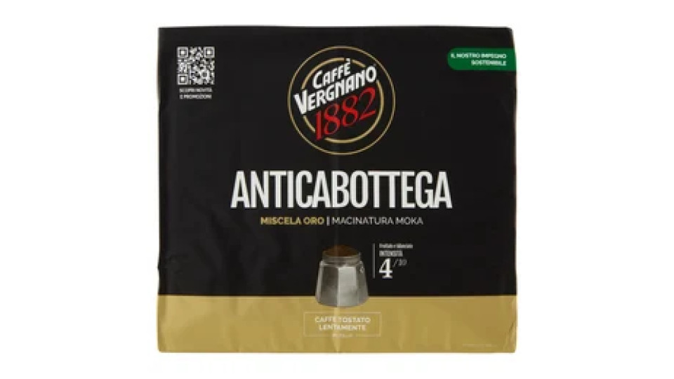Caffè Vergnano 1882 Anticabottega Miscela Oro Macinatura Moka 2 x 250 g