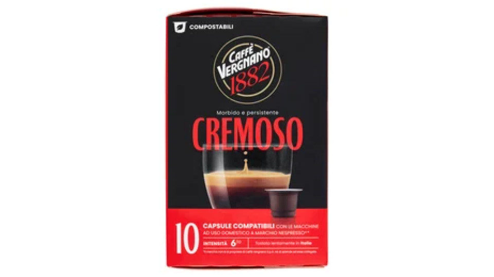 Caffè Vergnano 1882 Cremoso Capsule Compatibili Nespresso* 10 x 5 g