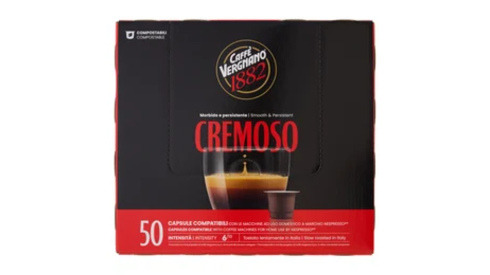 Caffè Vergnano 1882 Cremoso Capsule Compatibili Nespresso* 50 x 5 g