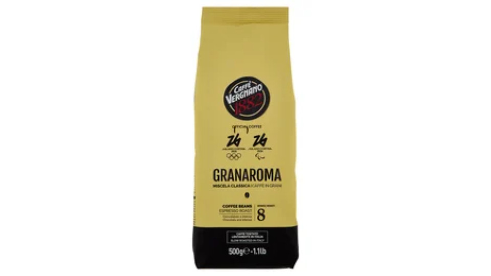 Caffè Vergnano 1882 Granaroma Miscela Classica Caffè in Grani 500 g