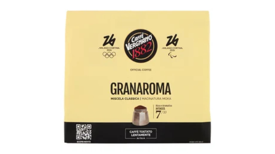 Caffè Vergnano 1882 Granaroma Miscela Classica Macinatura Moka 2 x 250 g