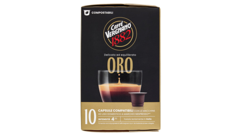Caffè Vergnano 1882 Oro Capsule Compatibili Nespresso* 10 x 5 g