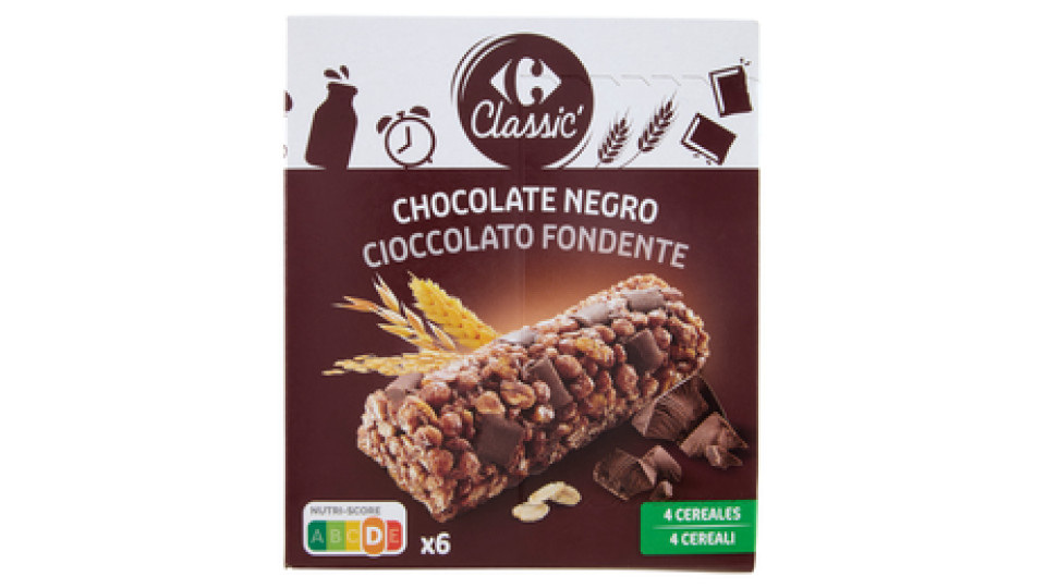 Carrefour Classic Cioccolato Fondente 4 Cereali 6 x 21 g