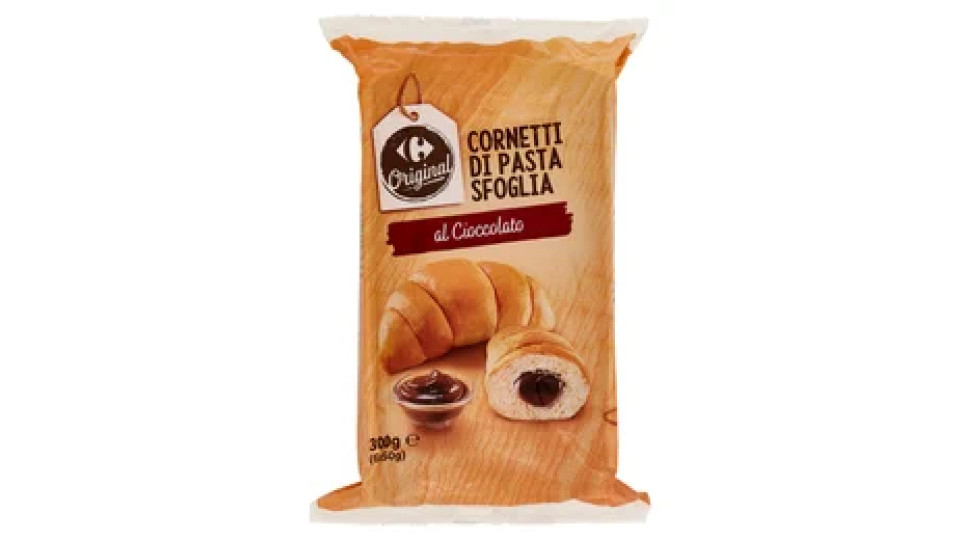 Carrefour Original Cornetti di Pasta Sfoglia al Cioccolato 6 x 50 g
