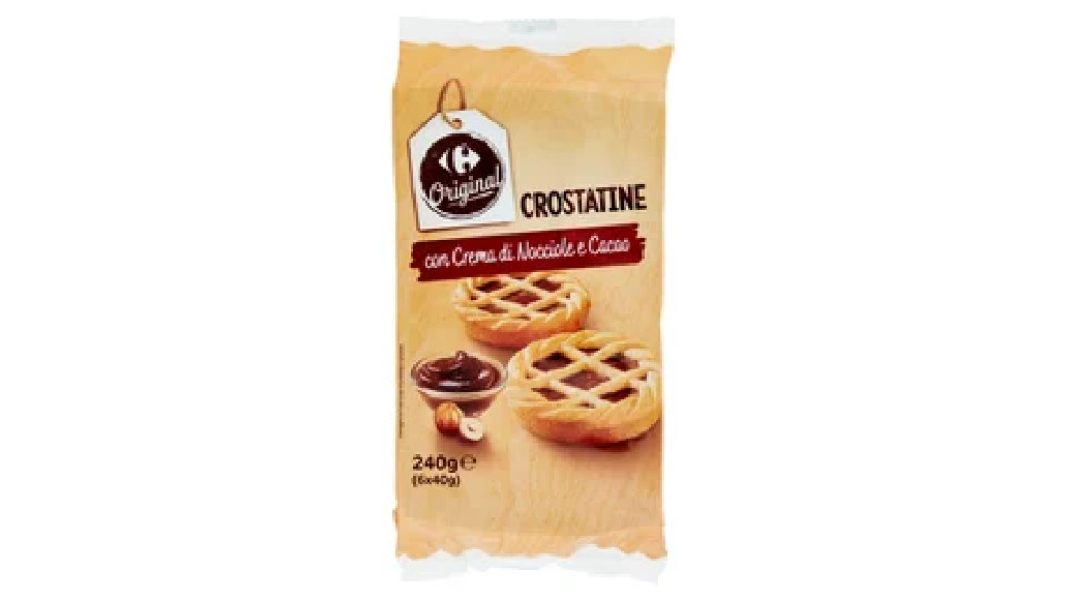 Carrefour Original Crostatine con Crema di Nocciole e Cacao 6 x 40 g