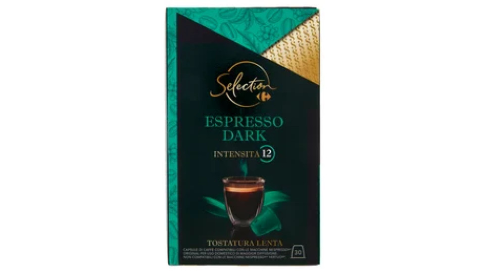 Carrefour Selection Espresso Dark Intensità 12 Capsule 30 x 5 g
