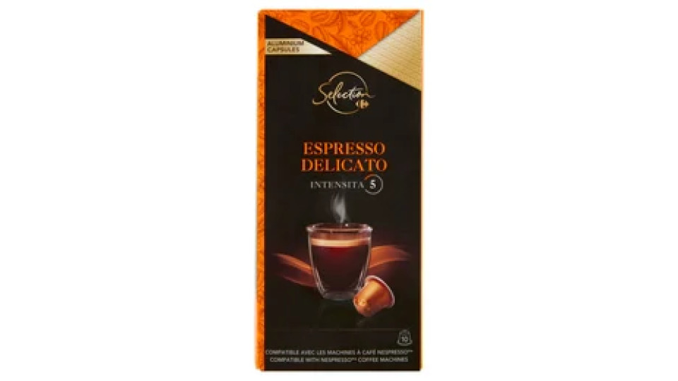 Carrefour Selection Espresso Delicato Intensità 5 10 Capsule 52 g