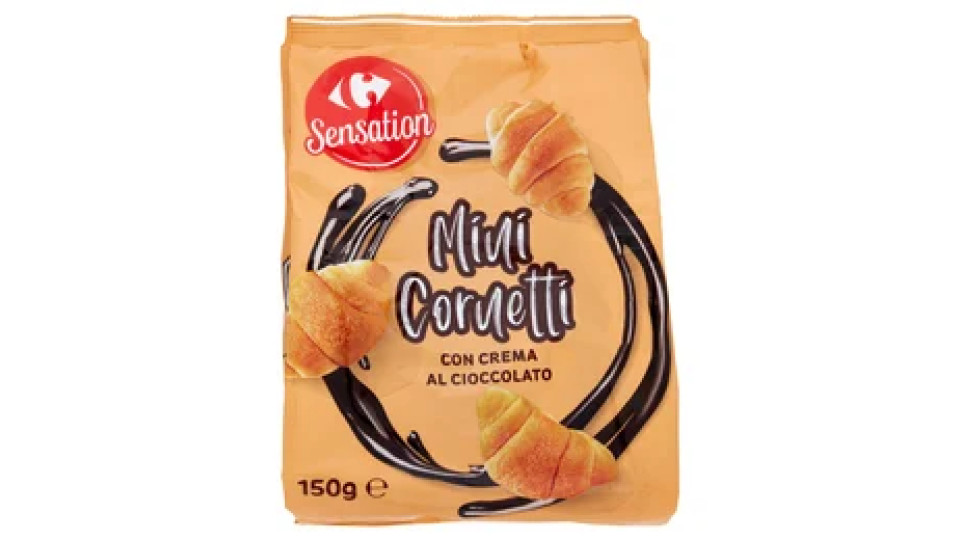 Carrefour Sensation Mini Cornetti con Crema al Cioccolato 150 g