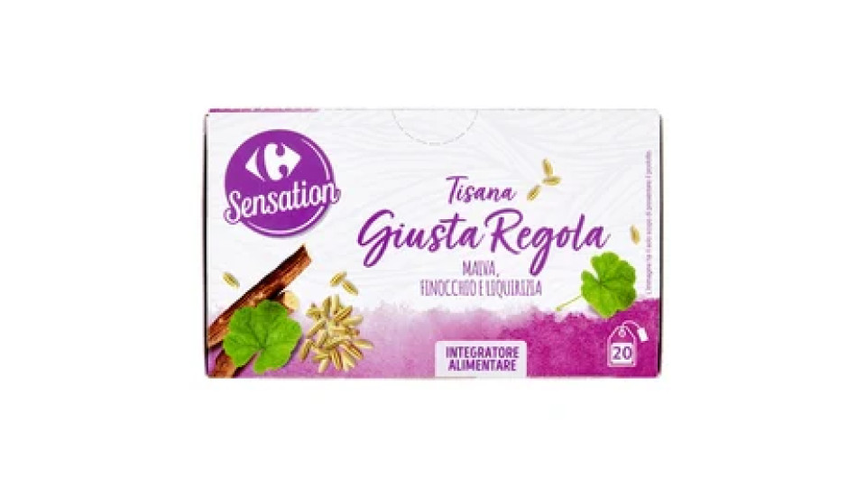 Carrefour Sensation Tisana Giusta Regola Malva, Finocchio e Liquirizia filtri 20 x 2 g