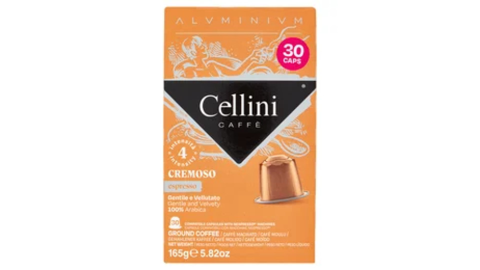 Cellini Caffè Aluminium Cremoso espresso 30 Capsule Compatibili 165 g