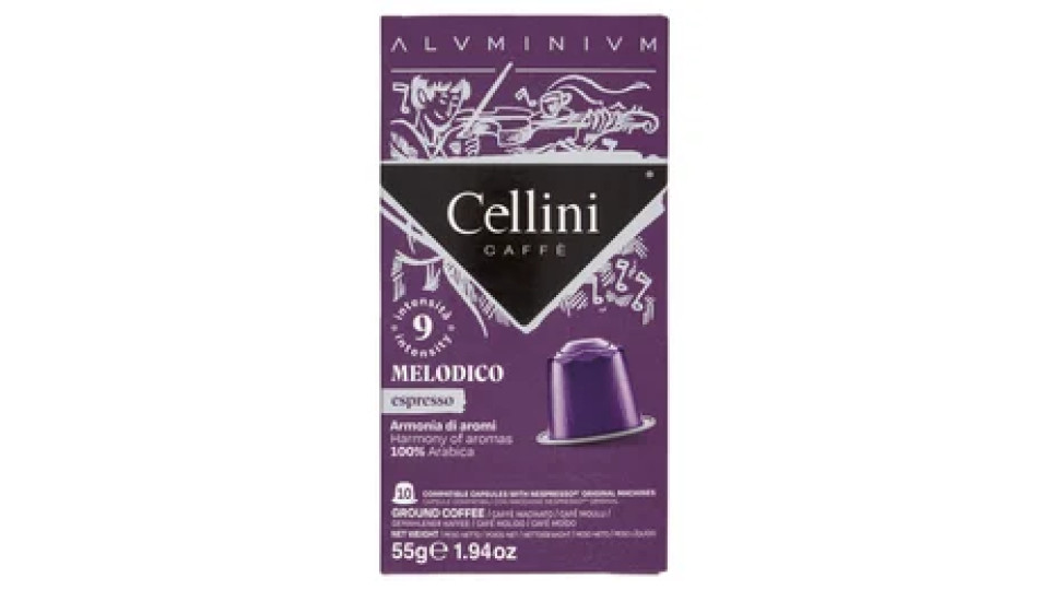 Cellini Caffè Aluminium Melodico espresso 10 Capsule Compatibili 55 g