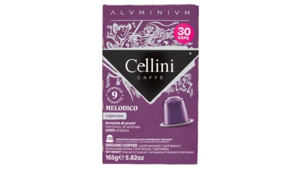 Cellini Caffè Aluminium Melodico espresso 30 Capsule Compatibili 165 g