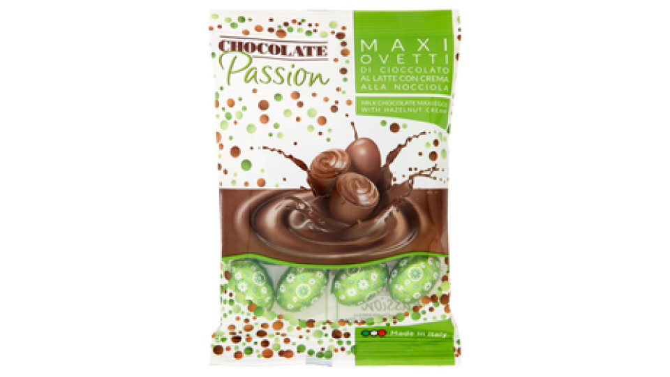 Chocolate Passion Maxi Ovetti di Cioccolato al Latte con Crema alla Nocciola 110 g