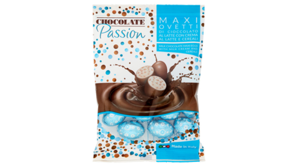 Chocolate Passion Maxi Ovetti di Cioccolato al Latte con Crema al Latte e Cereali 110 g