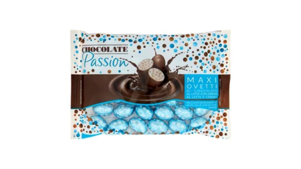 Chocolate Passion Maxi Ovetti di Cioccolato al Latte con Crema al Latte e Cereali 450 g