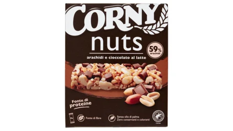 Corny Nuts arachidi e cioccolato al latte 4 x 24 g