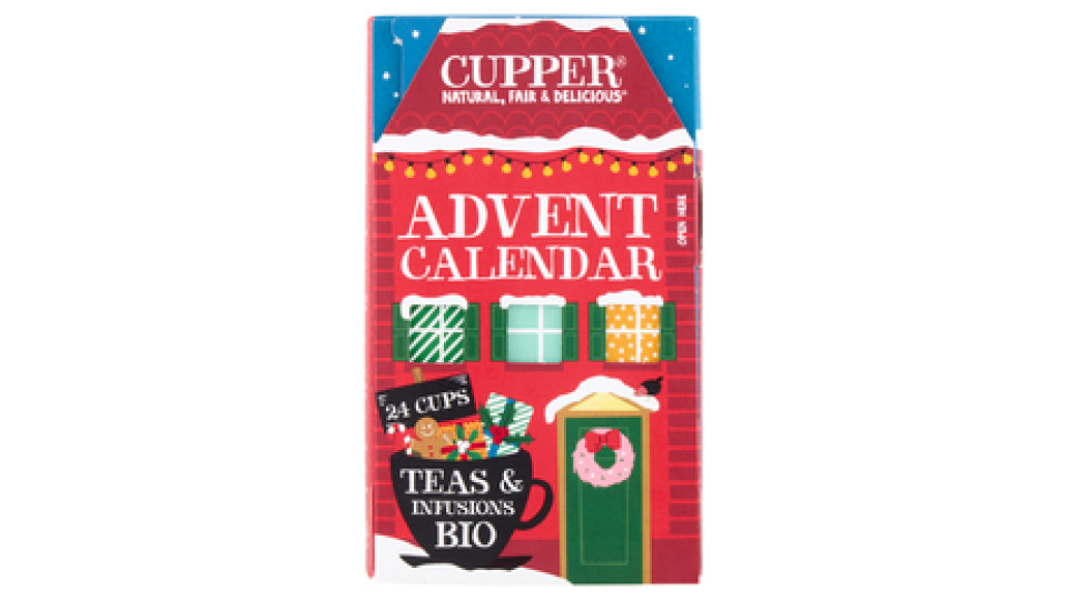 CUPPER Calendario dell'Avvento Biologico, Cofanetto Assortito di 12 tè e infusi, 24 Bustine 47 g