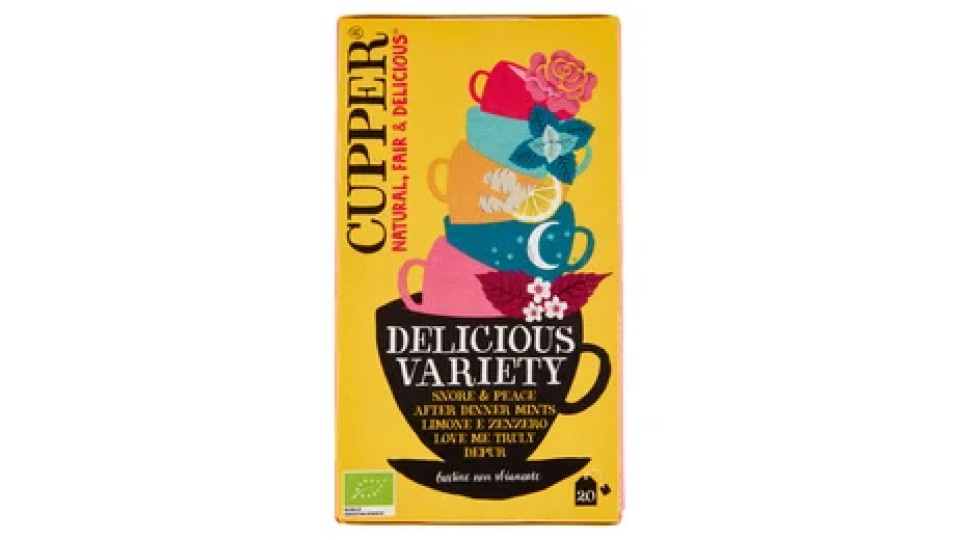 CUPPER Cofanetto Mix di Tisane Biologiche, Confezione Assortita di 5 Infusi, 20 Bustine 40 g