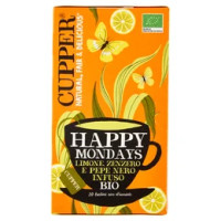 CUPPER Happy Mondays Infuso Bio con Limone, Zenzero e Pepe Nero, Tisana Speziata, 20 Bustine 45 g