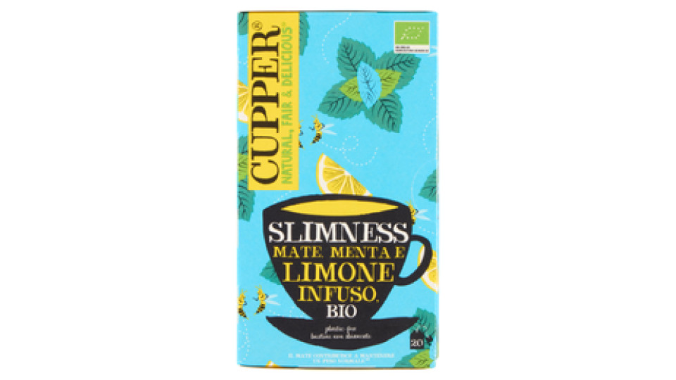CUPPER My Slim Mate Infuso Bio di Mate Menta e Limone, 20 Bustine 40 g