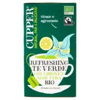 CUPPER Tè Verde al Limone Aloe Vera Bio Fairtrade, Tè con Gusto Vivace e Agrumato, 20 Bustine 37 g