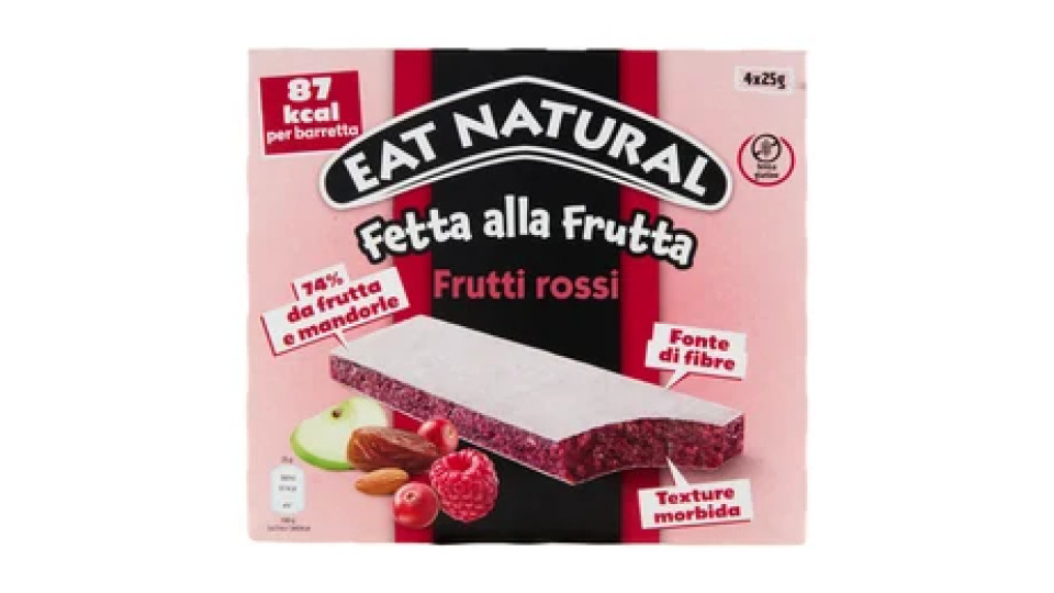 Eat Natural Fetta alla Frutta Frutti rossi 4 x 25 g