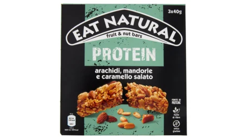 Eat Natural Protein arachidi, mandorle e caramello salato 3 x 40 g