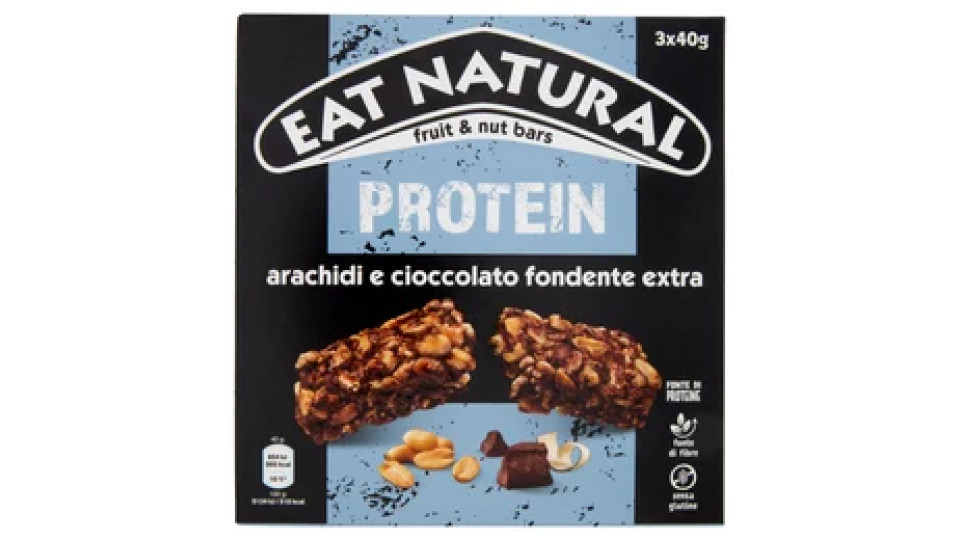 Eat Natural Protein arachidi e cioccolato fondente extra 3 x 40 g