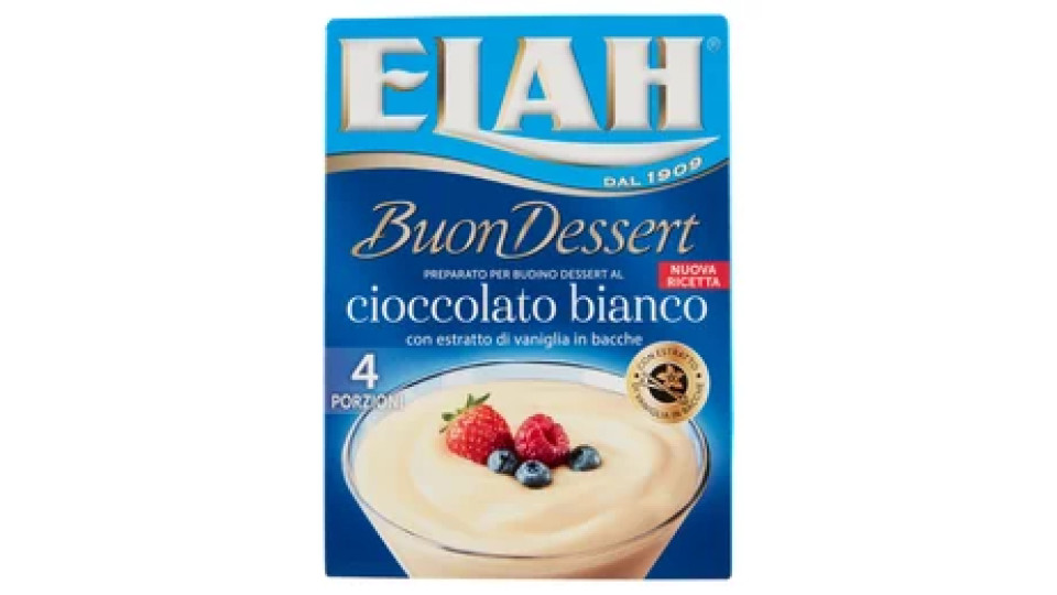 Elah Buon Dessert Preparato per Budino Dessert al cioccolato bianco 80 g