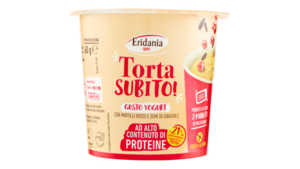 Eridania Torta Subito! Gusto Yogurt con Mirtilli Rossi e Semi di Girasole 60 g