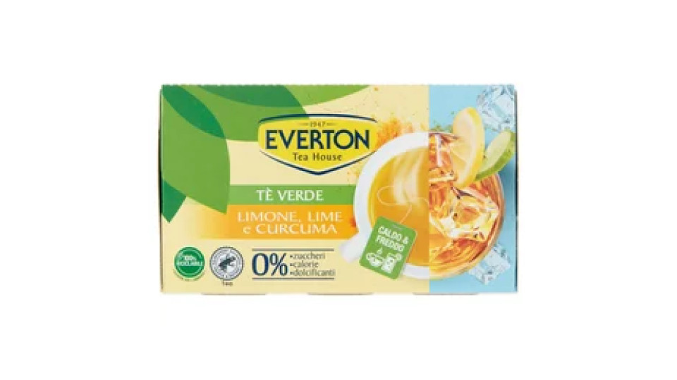 Everton Tè Verde Limone, Lime e Curcuma 16 x 2,5 g
