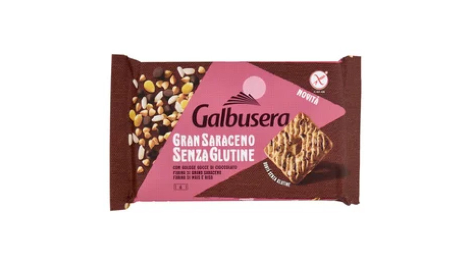 Galbusera Gran Saraceno Senza Glutine con Golose Gocce di Cioccolato 260 g (6 monoporzioni)
