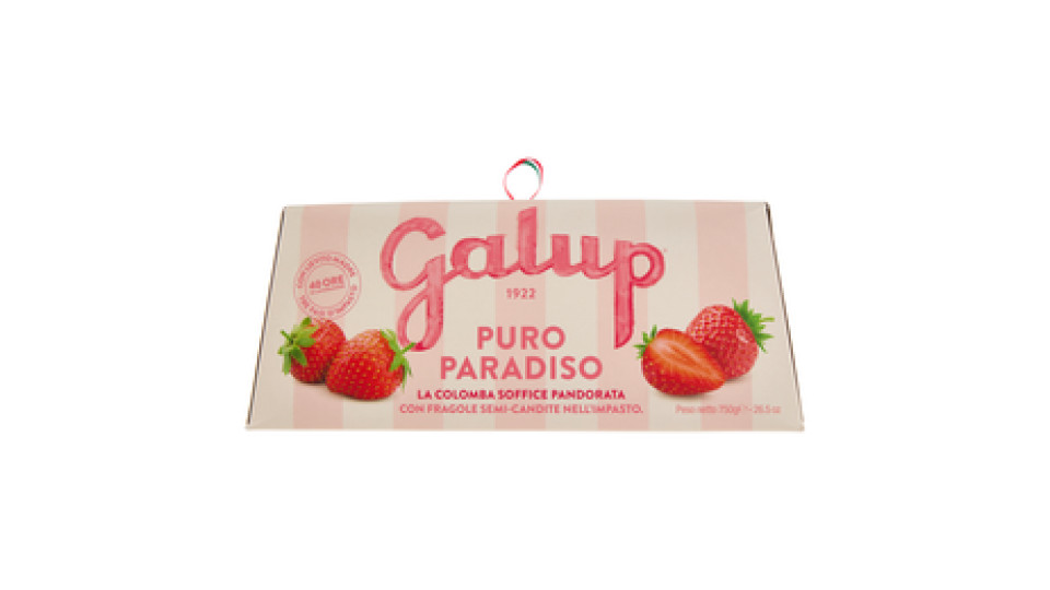 Galup Puro Paradiso la Colomba Soffice Pandorata con Fragole Semi-Candite nell'Impasto 750 g