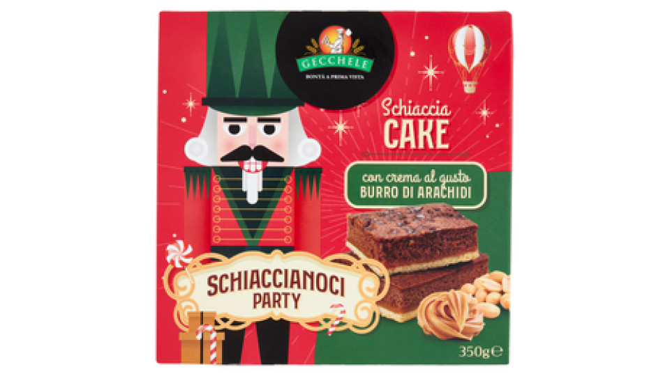 Gecchele Schiaccia Cake con crema al gusto Burro di Arachidi 350 g