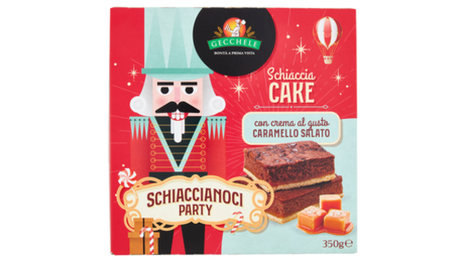 Gecchele Schiaccia Cake con crema al gusto Caramello Salato 350 g