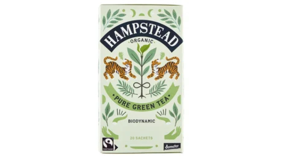 Hampstead Organic Pure Green Tea Biodynamic 20 Sachets 40 g
