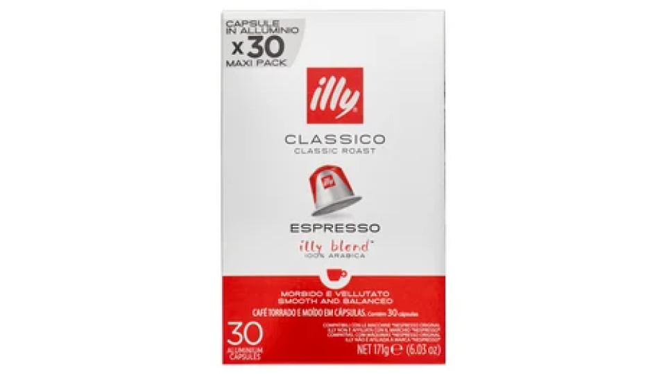 illy Classico Espresso Compatibili con le Macchine *Nespresso Original 30 Capsule in Alluminio 171 g